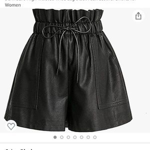 Faux leather shorts